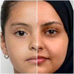 مطابقة صورة ندى في طفولتها وشبابها