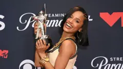 Tyla hold MTV VMA award for best in Afrobeats