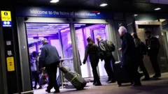 People entering terminal 5