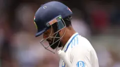 Virat Kohli of India reacts to being dismissed during day one of the Fifth Men's Test Match in the series between Australia and India at Sydney Cricket Ground on January 03, 2025 in Sydney, Australia.