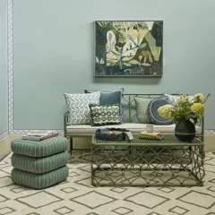 Sala decorada em tons de verde