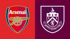 Arsenal and Burnley club badges