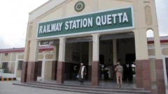 تصویری از ایستگاه قطار در کویته