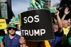 Manifestação em apoio ao ex-presidente Jair Bolsonaro na Avenida Paulista, em São Paulo, no dia 3 de agosto de 2025