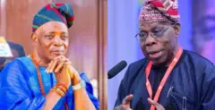 Aworan Olubadan tuntun, Oba Adewolu Ladoja ati Aarẹ nigba kan ri lorilẹede Naijiria, Olusegun Obasanjo