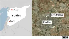 Suriye haritası üzerinde çatışmaların olduğu bölgeler