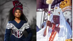 Aworan King Mitchy lapa osi, ti Ọọni Ile Ifẹ wa lapa ọtun