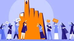 निर्वाचनका लागि भोट माग्न गएको देखिने चित्राङ्कन