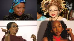 Aworan Folorunso Alakija,Ibukun Awosika,Angelie Kidjo ati Tems