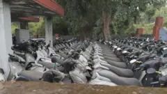 खुले में रखी स्कूटी