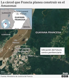 Mapa de la cárcel en Sudamérica.