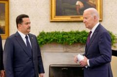 الرئيس الأمريكي جو بايدن يلتقي برئيس الوزراء العراقي محمد شياع السوداني في البيت الأبيض في واشنطن-الولايات المتحدة- 15 أبريل/نيسان 2024.