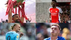 Aworan Mohamed Salah, Bukayo Saka, Erlin Haaland ati Cole Palmer