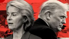 Una imagen de Ursula von der Leyen y Donald Trump