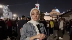 رندة درويش الصحفية في بي بي سي في موقع التظاهرة في عمّان