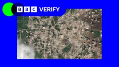 An Airbus satellite image showing the destruction to a Lebanese town.