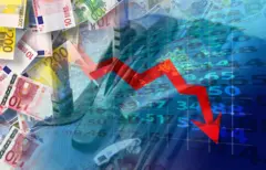 Graphisme illustrant la chute de l'Euro