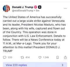 post de Donald Trump