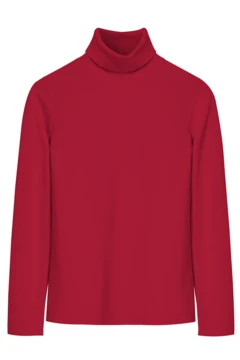 Casaco vermelho com gola alta