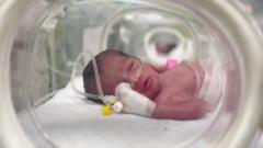 طفلة ولدت في عملية قيصرية في غزة