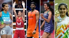 పారిస్ ఒలింపిక్స్‌లో పాల్గొనే తెలుగు క్రీడాకారులు జ్యోతి యర్రాజీ, నిఖత్ జరీన్, సాత్విక్, పీవీ సింధు, ఇషా సింగ్