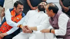 देवेंद्र फडणवीस, एकनाथ शिंदे और अजित पवार 