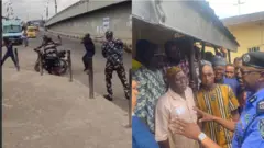 Aworan fidio to gba ori ayelujara naa pẹlu aworan ọga ọlọpaa Eko to lọ bẹ arakunrin naa wo.