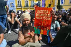 Protesto de imigrantes em Lisboa