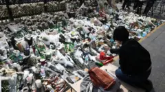 Faciada hayatını kaybedenler için konulan çiçekler
