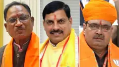 छत्तीसगडचे मुख्यमंत्री विष्णु देव साय, मध्य प्रदेशचे मुख्यमंत्री मोहन यादव आणि राजस्थानचे मुख्यमंत्री भजनलाल शर्मा