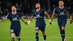 Messi Neymar and Mbappe