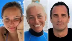 Giorgia Sommacal, jej matka Monica Montefalcone oraz instruktor nurkowania Gianluca Benedetti.