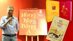 Ảnh thiết kế: Chân dung nhà văn Trần Thanh Cảnh và các tác phẩm Đức Thánh Trần và bộ ba tiểu thuyết Hùng khí Đông A