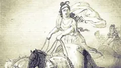 Cynisca gana el premio en la carrera de carros. De Mme. De Renneville, Biografía de las mujeres ilustres de Roma, Grecia y el Bajo Imperio (París: Chez Parmantier, Libraire, 1825).