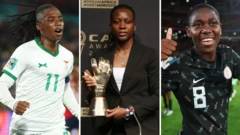 Barbra Banda (Zambie), Chiamaka Nnadozie et Asisat Oshoala (Nigeria).