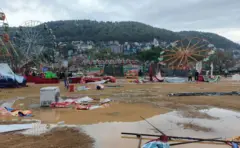 पाल्पाको तानसेनमा जारी दोस्रो तानसेन महोत्सवस्थलमा हावाहुरीले पुर्‍याएको क्षति