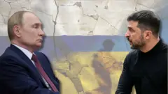 Володимир Путін і Володимир Зеленський 
