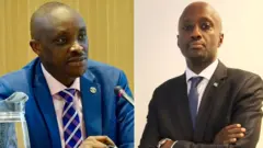 Aimable Havugiyaremye (ibumoso) na Amb. Olivier Nduhungirehe (iburyo)