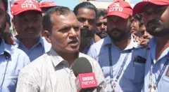 சாம்சங் இந்தியா நிறுவனத்துக்கு எதிராக தொழிலாளர்கள் போராட்டம்