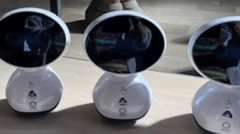 pequeno robô oval ativado por voz.