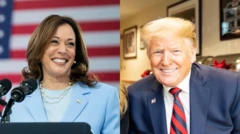 Mataimakiyar shugaban Amurka kuma ƴar takarar shugaban ƙasa a jam'iyyar Democrat Kamala Harris da tsohon shugaban Amurka kuma ɗan takara na jam'iyyar Republican Donald Trump