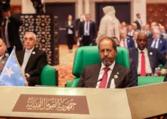 Madaxweyne Xasan Sheekh Maxamuud ayaa ka qeyb galay shirka Jaamacadda Carabta