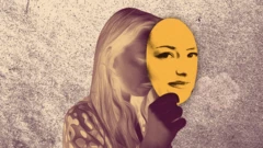 ilustracija devojke Kristine sa maskom radosnog lica