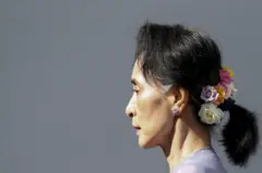 ၂၀၁၅ ရွေးကောက်ပွဲ အနိုင်ရပြီးတဲ့နောက် ရန်ကုန်မြို့ တက္ကသိုလ်ရိပ်သာလမ်းနေအိမ်မှာ ပြုလုပ်တဲ့သတင်းစာ ရှင်းလင်းပွဲကို တက်ရောက်ဖို့ ပြင်ဆင်နေတဲ့ ဒေါ်အောင်ဆန်းစုကြည်ကို ဘေးစောင်းအနေအထားနဲ့ မြင်တွေ့ရတာဖြစ်ပါတယ်။ ဒေါ်အောင်ဆန်းစုကြည်ဟာဓာတ်ပုံ ဝဲဘက်ခြမ်းကို မျက်နှာလှည့်ထား၊ ခေါင်းမှာ နှင်းဆီရောင်စုံအချို့ ပန်ထားတာကို တွေ့ရ
