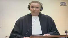 Umunyamategeko wo ku ruhande rushinja Félicien Kabuga, ubwo yagezaga ku rukiko incamake y'ubuhamya bw'umutangabuhamya wumviswe ku wa gatatu nyuma ya saa sita 