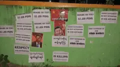 မတ် ၂၀ ရက်ညပိုင်းကလားရှိုးမြို့ပေါ်က တရုတ်ဆန့်ကျင်ရေးဆန္ဒပြမှုမြင်ကွင်း 