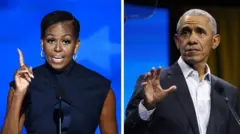 Michelle Obama y Barack Obama. 