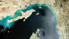 Imagem satélite do Estreito de Ormuz (Arquivo 2017)
