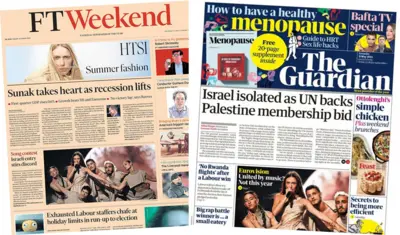 FT and Guardian front pages