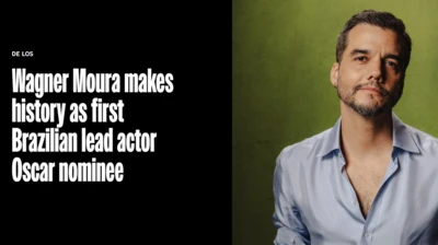  Print de reportagem do LA Times sobre Wagner Moura